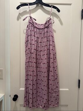 Lilac Spaghetti Strap Sundress with floral Print